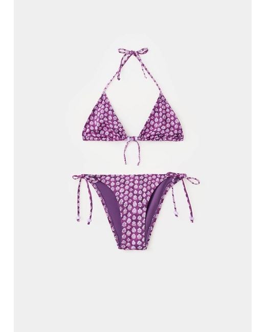 MANGO TEEN Red Floral Bikini With Medium Coverage Bottoms