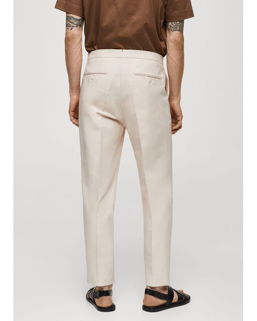 Mango Natural 100% Cotton Slim Fit Tailored Suit Pants for men