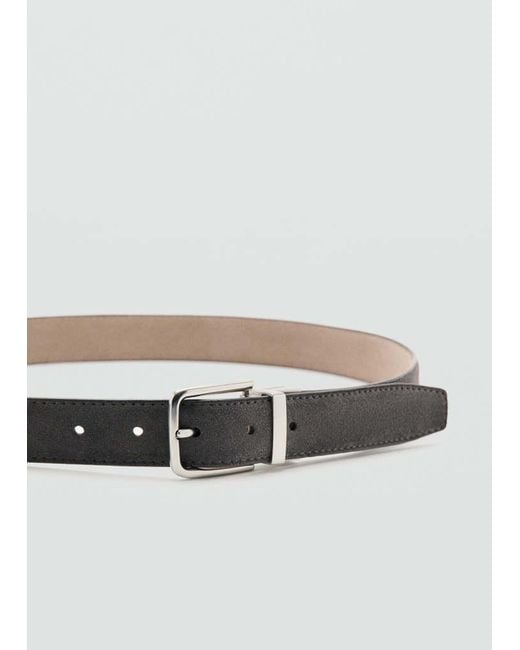 Mango Gray Reversible Suede Leather Belt for men