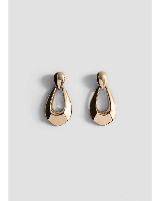 Mango Metallic Oval Hanging Earrings