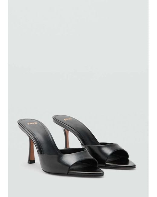Mango Black Pointed Heel Sandals