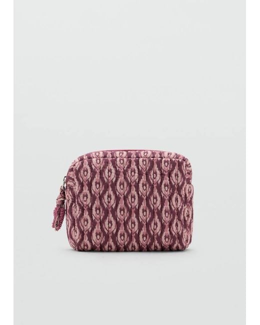 MANGO TEEN Red Printed Cotton Toiletry Bag