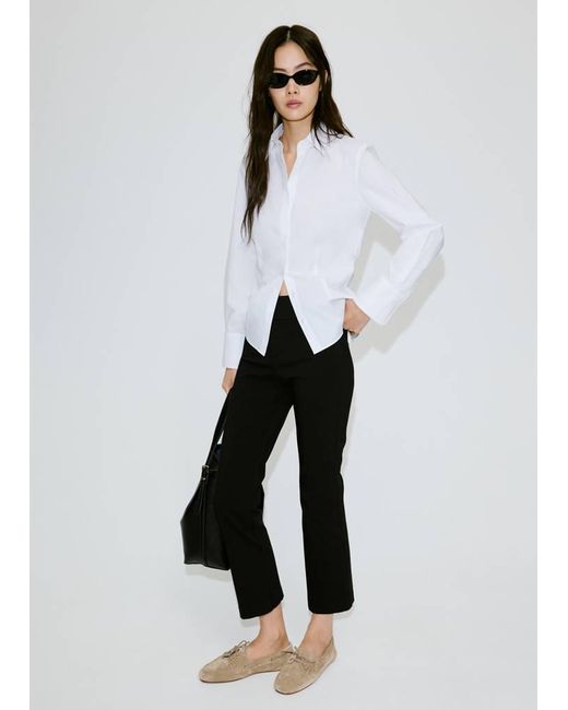 Mango White Slim-Fit Poplin Shirt