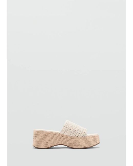 MANGO TEEN Natural Platform Sandals