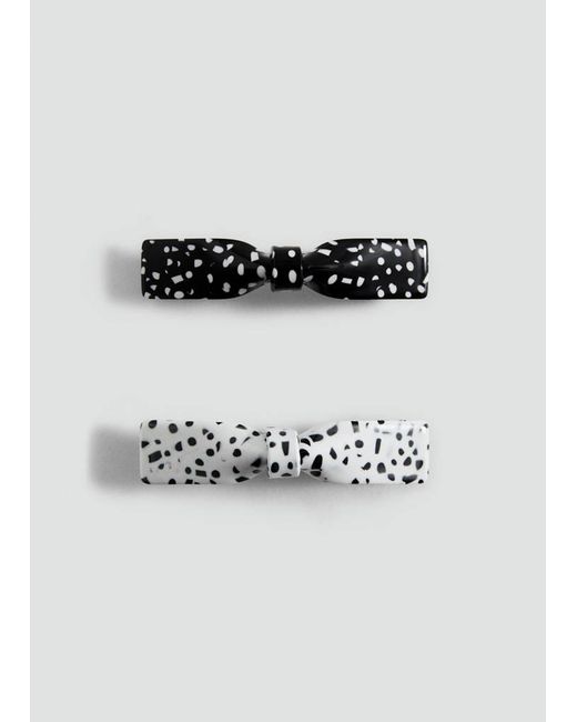 Set Mollette Fiocco Nero di Mango in White