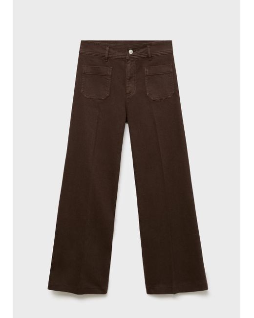 Mango White Wide Leg Jeans With Pockets