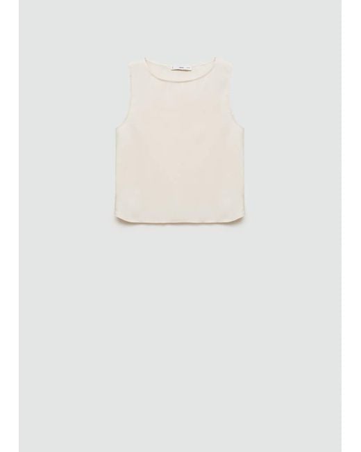 Mango White Fluid Strapless Top Ecru