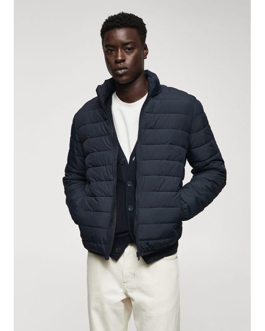 Mango Ultra-lightweight Water-repellent Quilted Anorak in Blue for Men |  Lyst UK