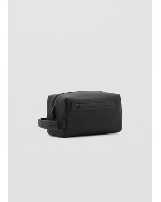 Mango Multicolor Toiletry Bag With Leather Detail for men