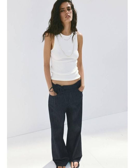 Mango Multicolor Low-Rise Tie Jeans