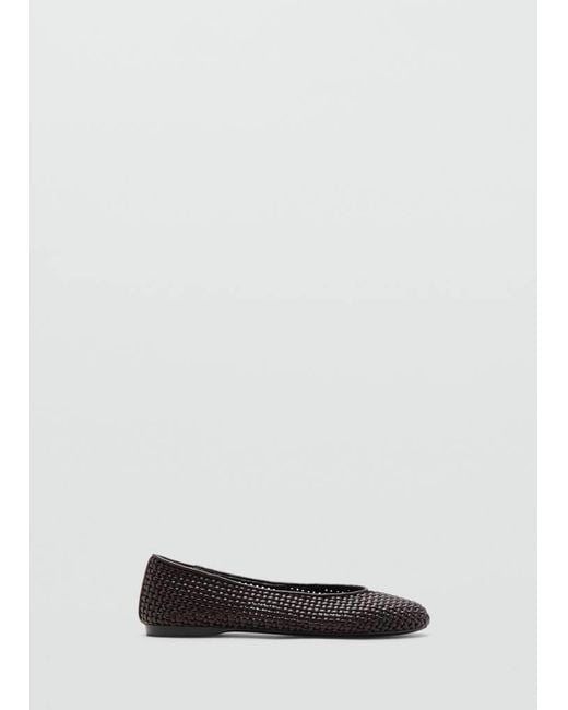 Mango Black Braided Ballerina Flat