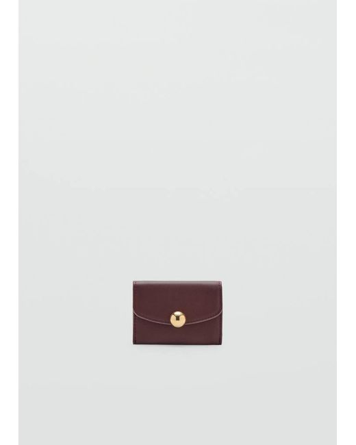 Mango Purple Jewel Button Flap Card Holder