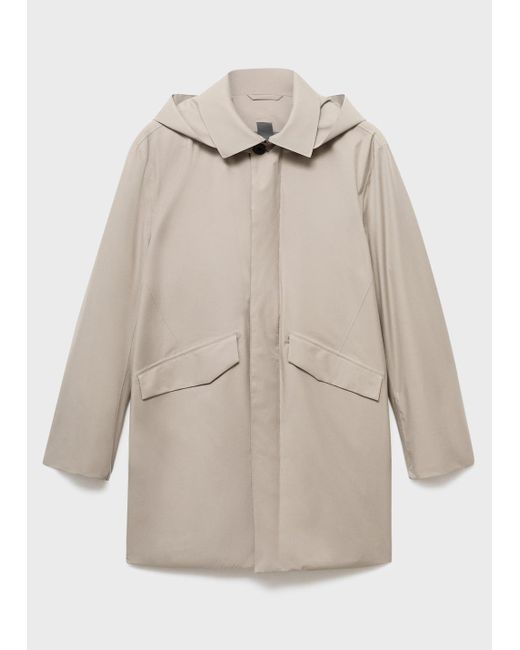 Mango Natural Thermolite Waterproof Parka With Pockets for men