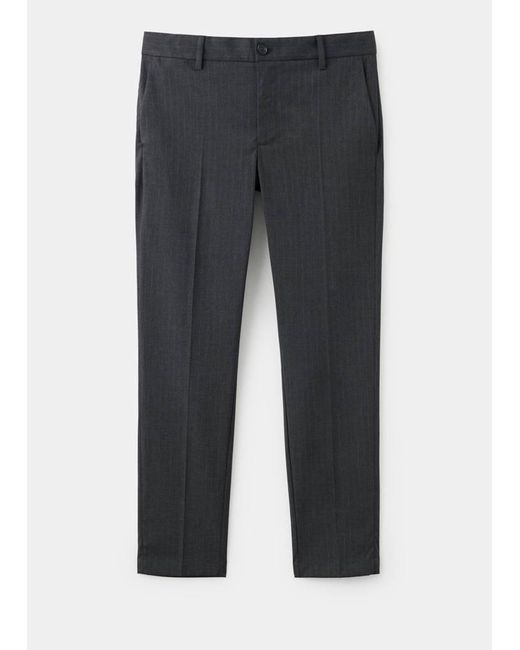 Mango Gray Bologna Cropped Slim-Fit Trousers for men