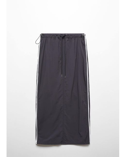 Mango Blue Parachute Skirt With Side Zip Dark