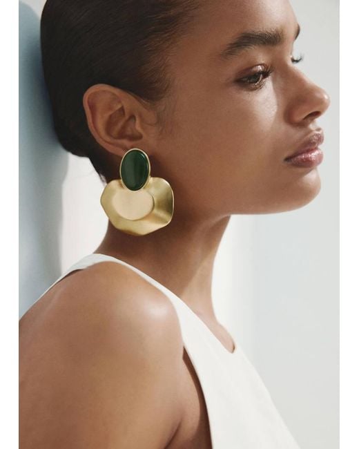 Mango Metallic Resin Stud Earrings