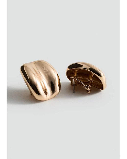 Mango Metallic Relief Earrings