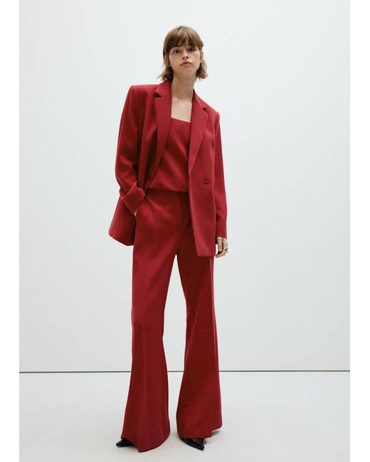 Mango Red Plain Strapless Top