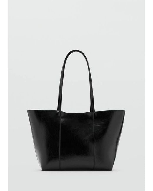 Mango Black Medium Shopper Bag