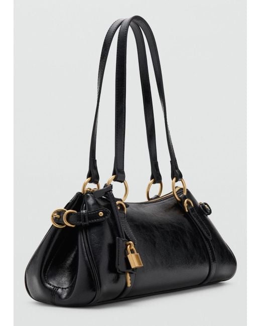 Borsa Tracolla Bowling Charm Nero di Mango in Black