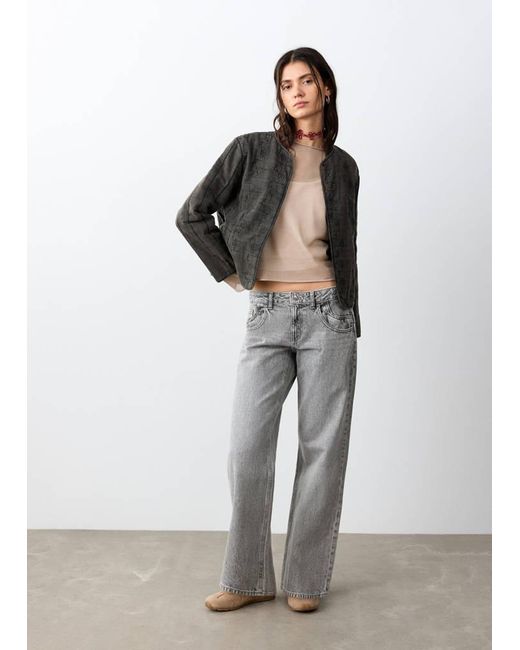MANGO TEEN Gray Beaded Cotton Jacket