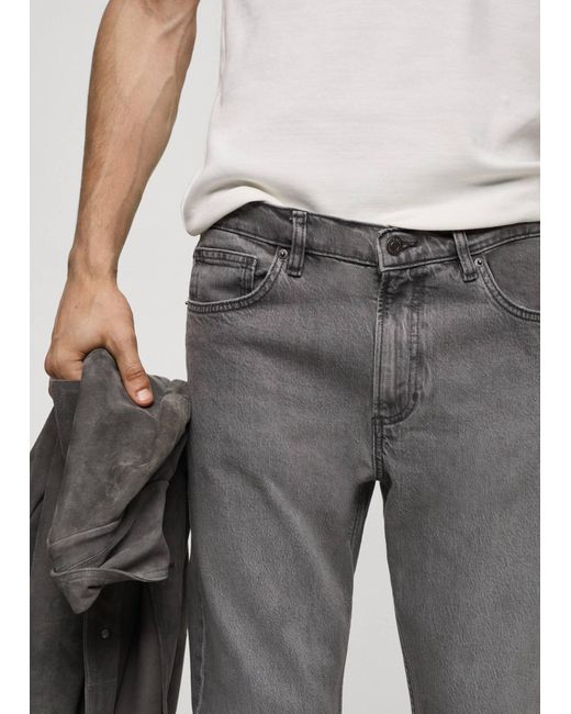 Mango Black Ben Tapered Fit Jeans Denim for men