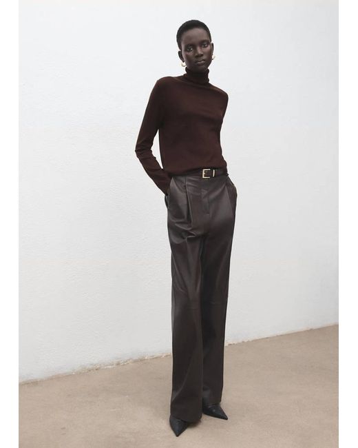 Mango Brown Turtleneck Knitted Sweater