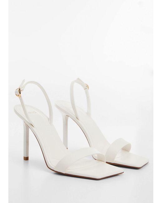Mango White Strappy Heeled Sandals