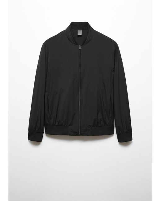 Mango Black Bomber Strech Water Repellent for men