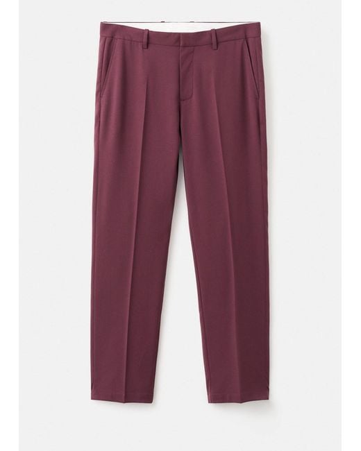 Mango Red Fluid Regular-Fit Trousers for men