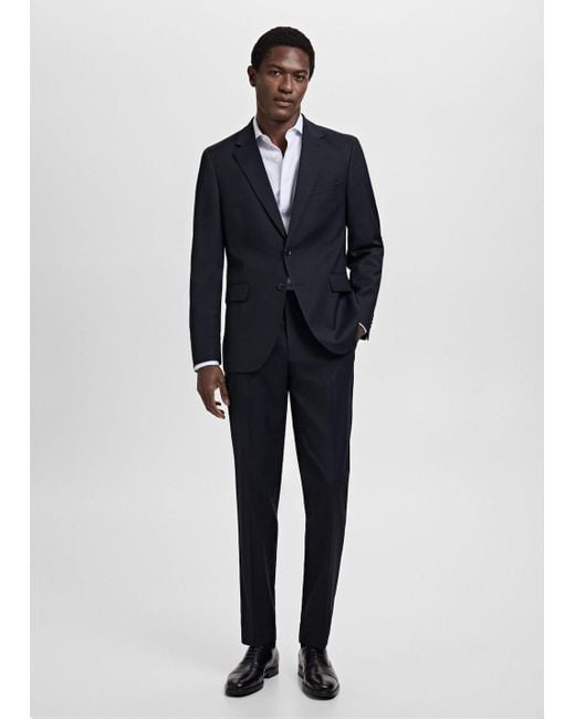 Mango Men's Blue Milan Slim-Fit Suit Jacket