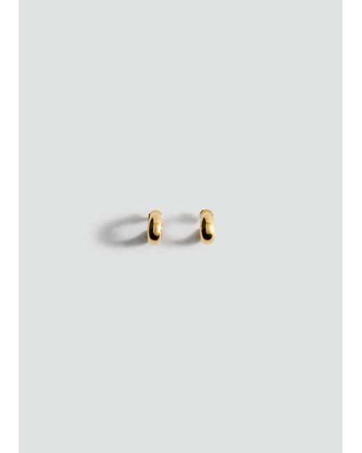 Mango White Stainless-Steel Semi-Hoop Earrings