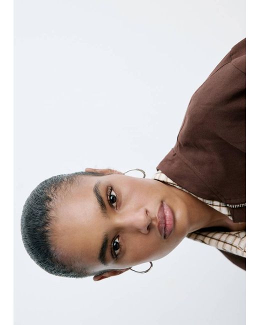 Mango White Oval Hoop Earrings