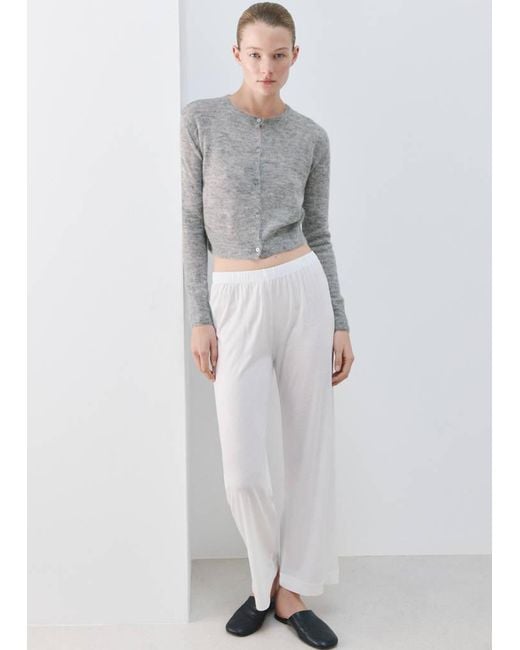 Mango Gray Short Alpaca Wool Blend Cardigan