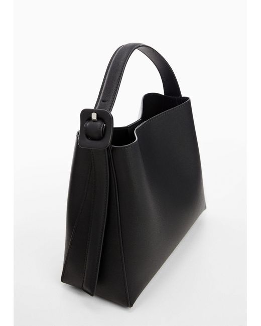 Mango Black Shopper Bag With Buckle