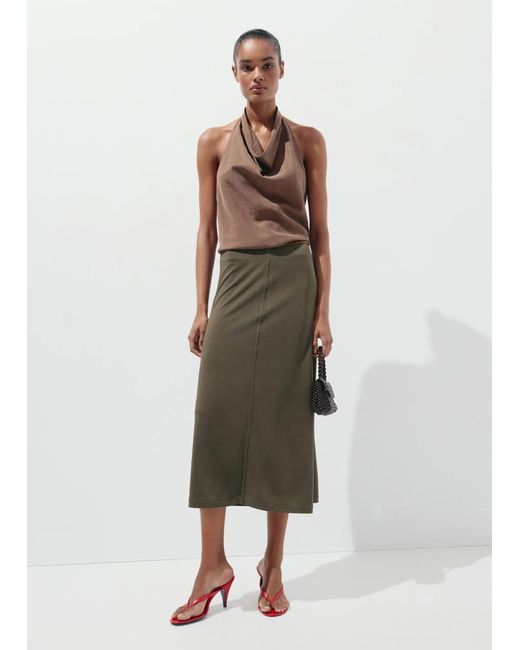 Mango Green Modal Pencil Skirt