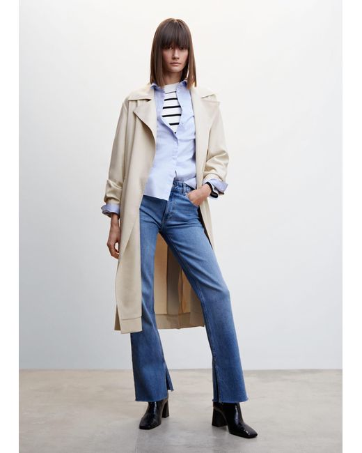 mango flowy oversize trench