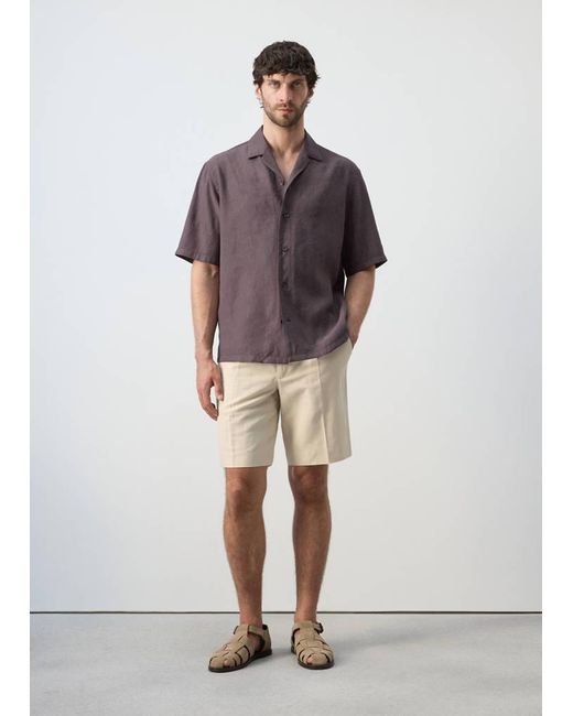 Mango Red Chemise Fluide Avec Col Bowling for men