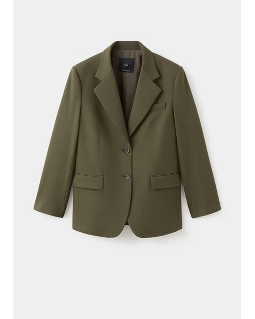 Mango Black Double-Breasted Suit Jacket