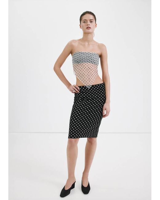 Mango Black Polka Dots Midi Skirt
