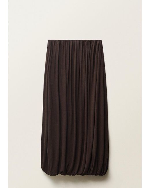 Mango Natural Wool-Blend Skirt With Puffed Hem