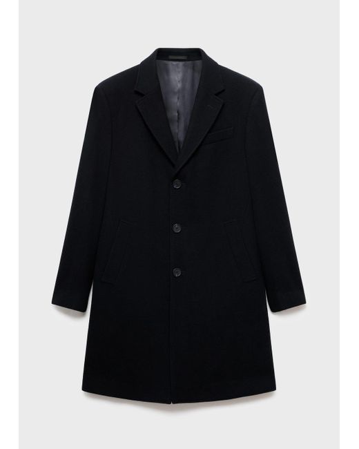 Mango Blue Wool Overcoat for men