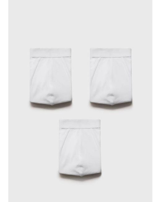 Mango White 3-Pack Combined Briefs for men