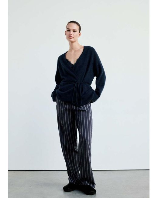 Mango Blue 100% Cashmere Cardigan