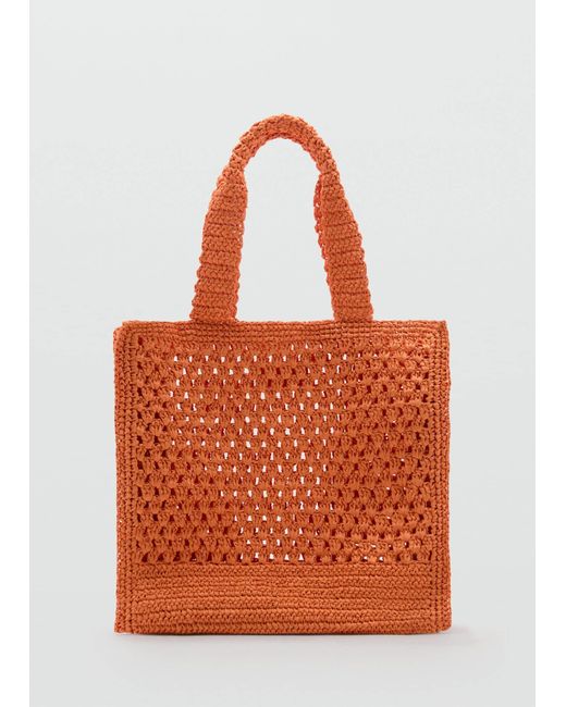 Mango Orange Natural Fibre Shopper Bag