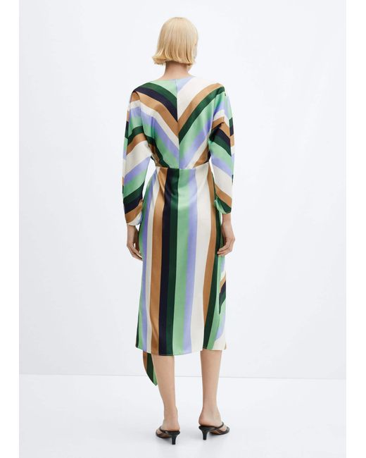 mango striped satin dress Striped satin dress