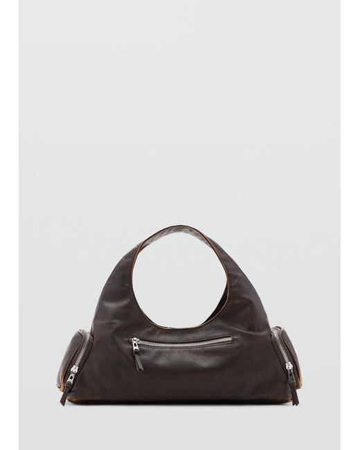 Mango Black Shoulder Bag With Pockets