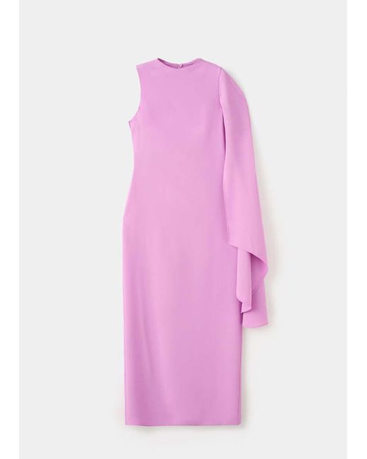 Mango Pink Asymmetric Cape Long Dress