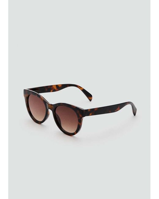 Mango Brown Round-Framed Sunglasses