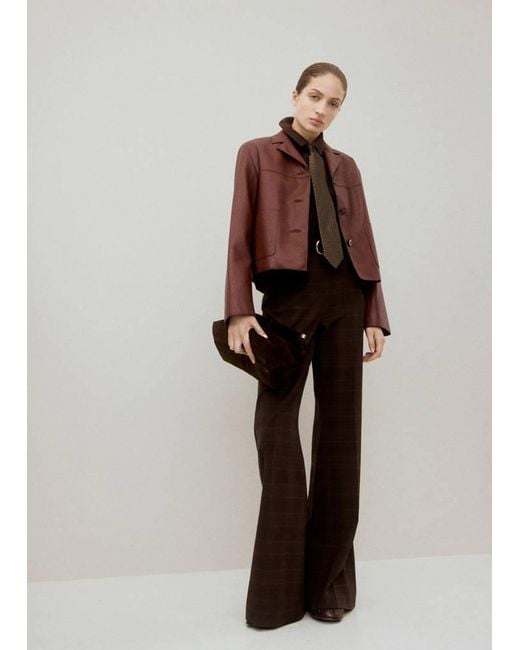 Mango Orange Faux-Leather Jacket With Pockets
